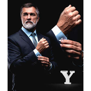 Vittorio VICO Chất Lượng Cao Bạc Thời Trang <span class=keywords><strong>Cufflinks</strong></span> <span class=keywords><strong>Tie</strong></span> Clip Pha Lê Rhinestone Đồng Bằng viết tắt (A-Z) Phù Hợp Cho Đám Cưới Quà Tặng - Product Image 4