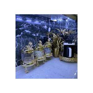 ชุดกระปุกทองเหลืองสีทองสไตล์ญี่ปุ่นสุดหรูขวดและขวดโหล3ใบ - Product Image 2