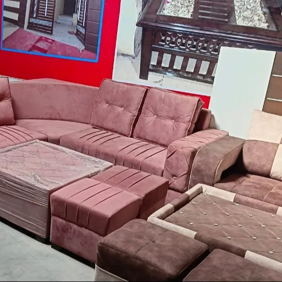 Bellissimo Set di mobili componibili in vimini per Patio esterno da 9 pezzi con cuscino divano di lusso per hotel per matrimoni