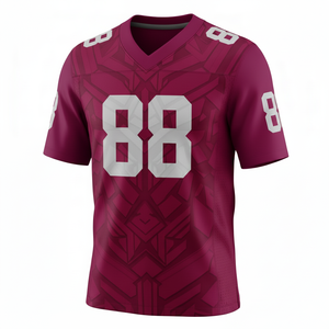 Ensemble de maillot et pantalon de football américain personnalisé 100% polyester respirant à manches courtes, grande taille, avec logo frontal - Product Image 4