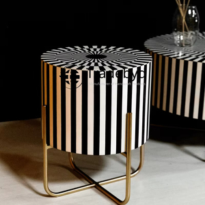 Tradebyd Table basse de Console de Style moderne faite à la main caractéristique réglable incrustation d'os pour les intérieurs élégants d'appartement d'école élégants - Product Image 1