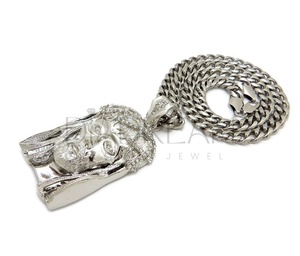 Colgante de cara de diamante de moissanita de moda, cadena cubana de Plata de Ley 925 para regalo de compromiso de boda, collar de estilo Hip Hop - Product Image 4