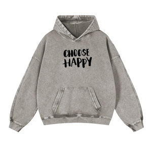 Sudaderas con capucha de lavado ácido para hombres superventas Color gris Bolsillo de canguro Peso pesado Hombres adultos Sudadera con capucha de lavado ácido con logotipo serigrafiado - Product Image 2