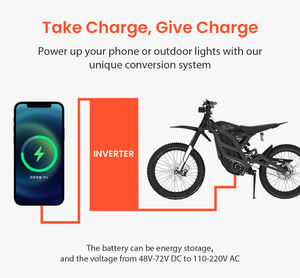 มอเตอร์ไซค์ไฟฟ้าวิบากมอเตอร์ไร้แปรงสำหรับมอเตอร์ไซค์79จักรยานเหยี่ยว M 72V 35Ah 8000W 80 km/h 120km off-road - Product Image 5