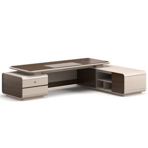 Modern L Shape Executive Office <b>Desk</b> Wooden Panel Corner Boss Counter Modular Adjustable Manager Writing Table Commercial Worksp - Product Image 1