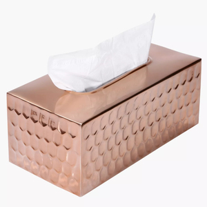Admirable diseño moderno de alta calidad de metal ecológico organizador caja de pañuelos con detalles florales para uso doméstico y de oficina - Product Image 2