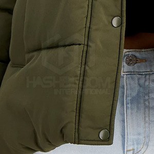 Chaqueta acolchada de mujer alta personalizada impresa algodón piel de oveja cuero manga larga transpirable tejido invierno venta al por mayor nuevo - Product Image 6