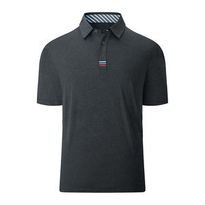 Chemises polo grande taille pour hommes Polo vierge avec logo personnalisé Chemise de golf en polyester respirant et à sublimation d'élasthanne - Product Image 5