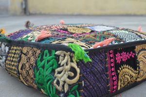 Cojines de suelo bohemios Funda de cojín decorativa Sari Patchwork Cojín - Product Image 2