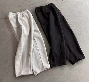 Lupin fieltro lavado ácido pantalones acampanados hombres Casual cordón cintura gris Puff estampado algodón Joggers Flare pantalones de chándal polar Jogger - Product Image 4