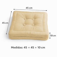 Coussins de sol rembourrés 45x45x10cm, résistants à l'eau, 100% polyester, toutes saisons, sièges décoratifs confortables pour l'intérieur, coussins d'extérieur