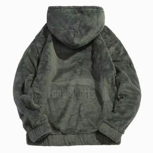 Concevez votre propre hiver de haute qualité hommes 100% coton sweats à capuche en polaire solide couleurs personnalisées Logo surdimensionné Fit quantité en vrac - Product Image 2