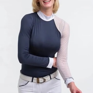 Chemise de concours d'équitation pour femmes, vente chaude, vêtements d'équitation, chemise de concours de course, haut de compression pour femme, chemises de compétition - Product Image 1