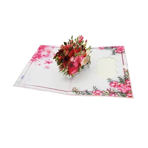 اوريغامي مفاجأة الرسوم الإيطالية تصميم بطاقات المعايدة هدية منبثقة 3D لبطاقة الزهور