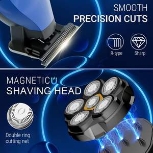 Kit de Afeitadora Eléctrica Recargable Mejorada con Pantalla LED, Recortadora de Pelo para Hombres Calvos, Gran Capacidad de Batería, Magnética y Lavable - Product Image 6