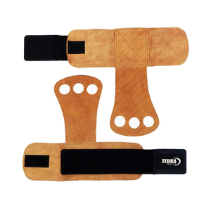 Profesional de alta calidad, logotipo personalizado, protección de Palma sin dedos, levantamiento de pesas, almohadillas de agarre para fitness, soporte de mano de cuero, venta al por mayor - Product Image 1