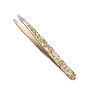 Pince à épiler de manucure et de soin des sourcils de haute qualité, à pointe inclinée de 3,8 pouces, avec revêtement en papier doré, vente en gros 2026 - Product Image 3