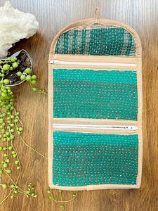 กระเป๋าสตางค์แบบมินิมอลกระเป๋าใส่เหรียญทำจากผ้าฝ้ายแบบมีซิปปิดสองชั้นทำด้วยมือ - Product Image 2