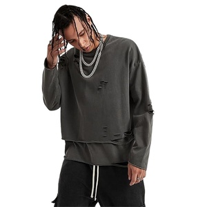 เสื้อสเวตเชิ้ตสำหรับผู้ชายซักได้สองชั้นแบบวินเทจโอเวอร์ไซส์ - Product Image 2