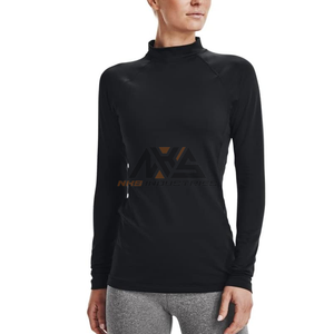 Women's Lightweight Long Sleeve <b>T</b>-<b>Shirt</b> with Stand Collar Quick-Dry Fabric for Comfort for Gym Running <b>Yoga</b> Activewear - Product Image 1