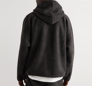 Pull à capuche en polaire sherpa à demi-fermeture éclair avec logo personnalisé OEM Sweat à capuche en polaire micro sherpa pour hommes - Product Image 2
