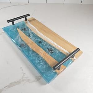 Fournisseur en gros de plateaux en résine et en bois faits à la main, organisateur multifonctionnel pour la salle de bain, la chambre à coucher, le salon et le bureau, à vendre - Product Image 2
