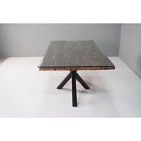 Table de salle à manger industrielle en bois massif avec pieds pliants, pour usage extérieur, en bois de rail recyclé, pour la maison et les restaurants