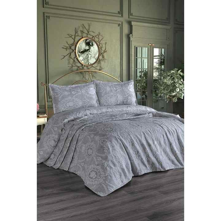 Nisa Jacquard Bedspread Gray