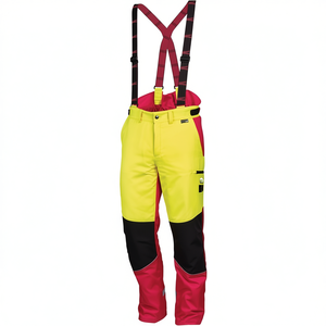 Comfort Size 48 Forestry Protective <b>Trousers</b> Neon Yellow/Red <b>Garden</b> Gloves & Gear - Product Image 2