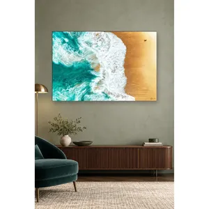 Impression sur toile Fida White Foamy Wave on Golden Beach - Product Image 1