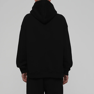 Sudadera con capucha de gran tamaño para hombre, sudadera térmica de algodón 100% con capucha de diamantes de imitación con estampado de tela francesa para invierno - Product Image 4