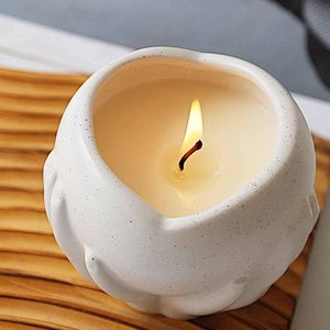 Vente en gros de bocaux cylindriques à bougie en céramique blanche personnalisés pour la décoration de la maison pour Noël bocal à bougie en béton bougie de style européen - Product Image 4