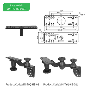 VINmounts Support latéral de 6 pouces pour sondeur de pêche, bras pivotant réglable à 360° en alliage d'aluminium et acier inoxydable pour eau salée - Product Image 2