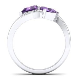 Anillos de Compromiso de Plata de Ley 925 con Moissanita, Precio de Fábrica REYES, para Mujer, con Gema de Amatista de 0.75 Quilates, Joyería de Regalo - Product Image 4