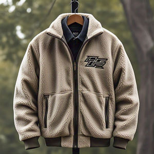 Veste polaire Sherpa avec logo personnalisé de haute qualité pour hommes nouveau design à col montant style baggy pour l'hiver prix de gros - Product Image 5