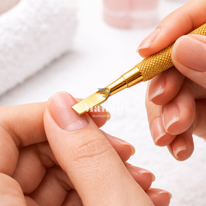 Pousse-cuticules professionnel en acier inoxydable doré de haute qualité, double extrémité, outil de nettoyage des ongles, manucure pédicure réutilisable, personnalisable OEM - Product Image 4