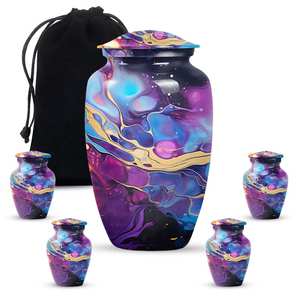 Urne tourbillonnante violette et or pour cendres humaines Urne décorative personnalisée pour adultes Souvenir Memorial Ashes Urne de 1 à 200 pouces cubes - Product Image 4