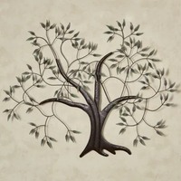 Trio d'oiseaux dorés dans une branche d'arbre Art mural en métal intérieur extérieur Belle nature scénique Tenture murale Décors élégants