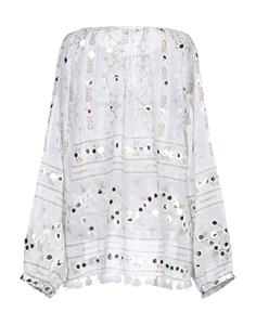 Llegada de un nuevo estilo de verano de las mujeres de la moda espejo bordado Blusa con borla decoración tradicional toque impreso único de las señoras - Product Image 2