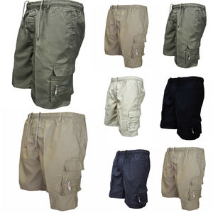 Shorts cargo pour homme, taille mi-haute, cordon de serrage, séchage rapide, 100% coton, bermuda décontracté avec poches zippées - Product Image 4
