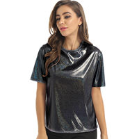 T-shirts décontractés pour femmes, à manches courtes, col rond, en denim de haute qualité, avec trous, personnalisables, pour l'été et les fêtes