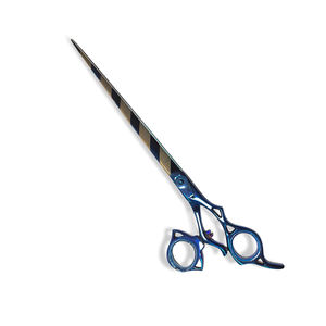 Ciseaux de toilettage pour animaux de compagnie en acier inoxydable à revêtement de couleur personnalisée anneau réglable avec lame de coupe de poils d'animaux pointue outil de beauté - Product Image 1