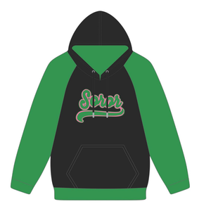 เสื้อฮู้ดแขนแร็กแลนสีดำ 08 สำหรับชมรมนักศึกษาหญิง ชมรมพี่น้องนักศึกษาหญิง สีชมพูและสีเขียว สไตล์ลำลองทันสมัย - Product Image 5