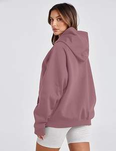 Directo de fábrica OEM de las mujeres de gran tamaño con capucha pulóver sudadera con logotipo personalizado de manga larga de lana para el invierno al por mayor de suministro - Product Image 4