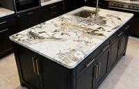Dalles de quartzite de luxe modernes et élégantes, grandes pierres translucides polies pour fond de scène Pandora, décoration de salon, maison et cuisine