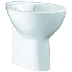 Inodoro de pie moderno de descarga profunda, fácil de limpiar, de cerámica sin borde, con salida vertical, color blanco alpino - Suministros para baño - Product Image 1