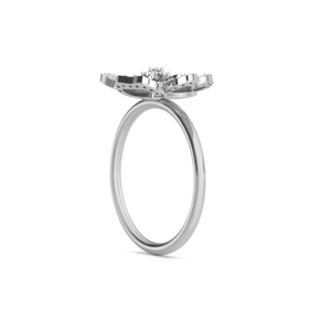Bague en diamant floral de créateur élégant en argent pour femme Accessoire parfait pour les fiançailles et les fonctions - Product Image 3