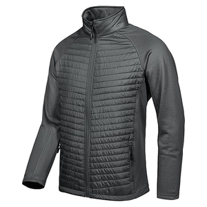 Veste matelassée High Street pour hommes coupe-vent à bulles matelassé isolé en laine de nylon avec fermeture éclair avant Softshell - Product Image 1