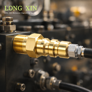 ข้อต่อเร็วแบบเกลียวตัวผู้ LONGXIN ทองเหลือง BSPT R1inch-11 หัวหกเหลี่ยม 41 มม. ยาว 73 มม. พร้อมซีลปิดผนึก สำหรับระบบไฮดรอลิก/ลม รุ่น JTSP-100PM - Product Image 4