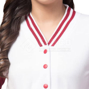 Best Selling Women's Letterman <b>Jacket</b> <b>Plus</b> <b>Size</b> Cotton/Wool Knitted Breathable Stand Collar - Product Image 6